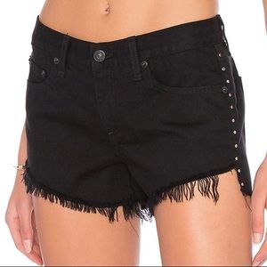 rag & bone - Jean Studded Cut Off Black Shorts
